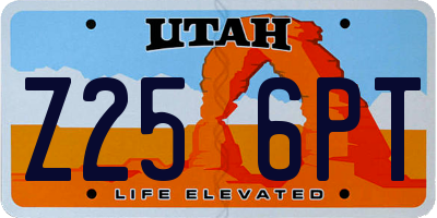UT license plate Z256PT