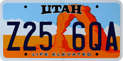 UT license plate Z256QA