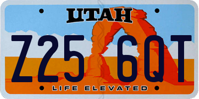 UT license plate Z256QT