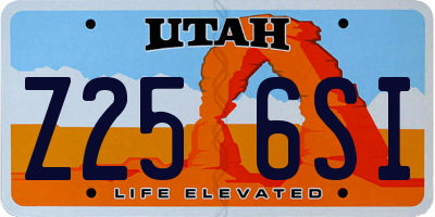 UT license plate Z256SI