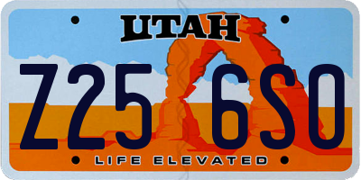 UT license plate Z256SO