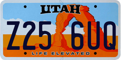 UT license plate Z256UQ