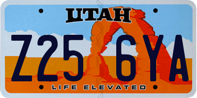 UT license plate Z256YA