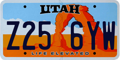 UT license plate Z256YW