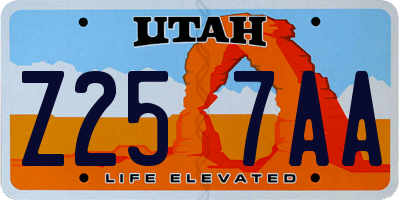 UT license plate Z257AA