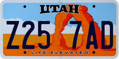 UT license plate Z257AD