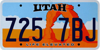UT license plate Z257BJ