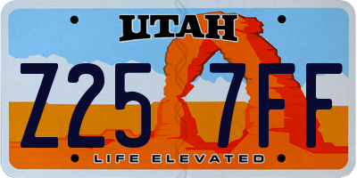 UT license plate Z257FF