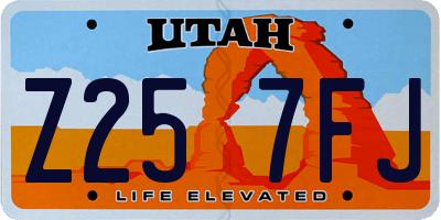 UT license plate Z257FJ