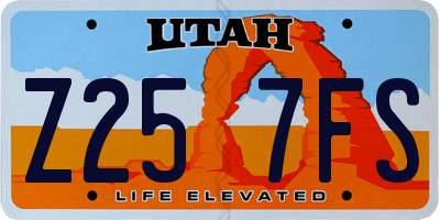 UT license plate Z257FS