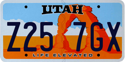 UT license plate Z257GX