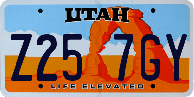 UT license plate Z257GY