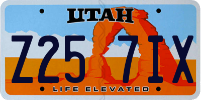 UT license plate Z257IX