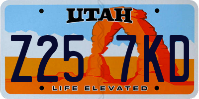 UT license plate Z257KD