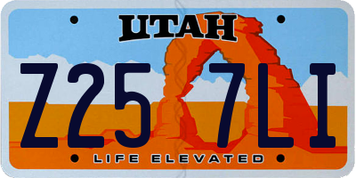 UT license plate Z257LI