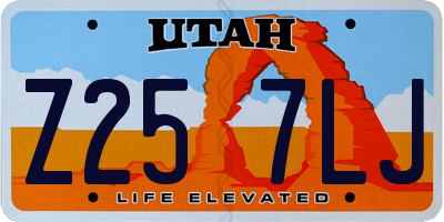 UT license plate Z257LJ