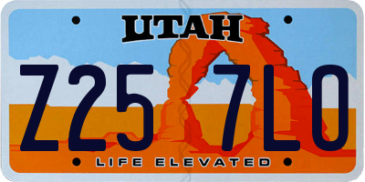 UT license plate Z257LO
