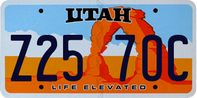 UT license plate Z257OC
