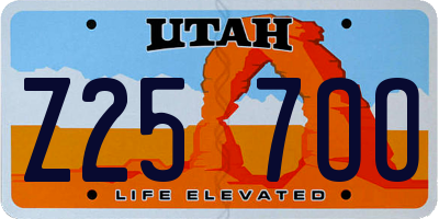 UT license plate Z257OO