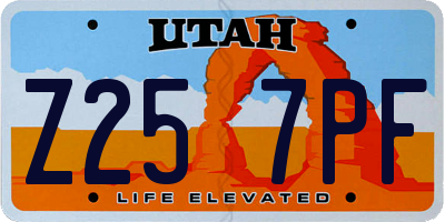 UT license plate Z257PF