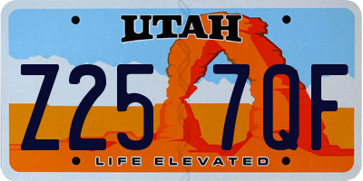 UT license plate Z257QF
