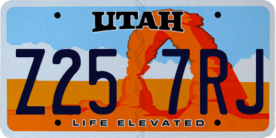UT license plate Z257RJ