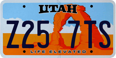 UT license plate Z257TS