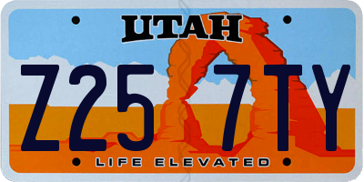 UT license plate Z257TY