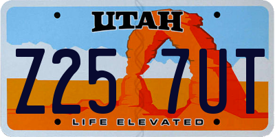 UT license plate Z257UT