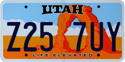 UT license plate Z257UY