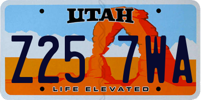 UT license plate Z257WA
