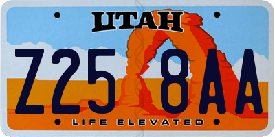 UT license plate Z258AA