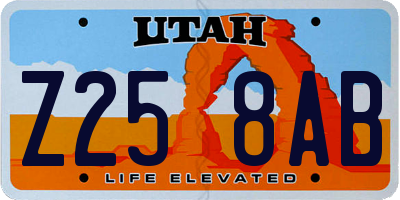 UT license plate Z258AB