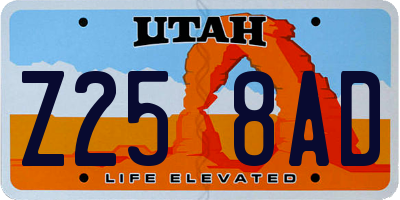 UT license plate Z258AD