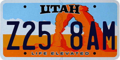 UT license plate Z258AM