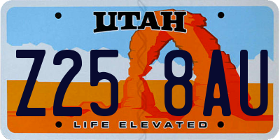 UT license plate Z258AU