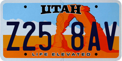 UT license plate Z258AV