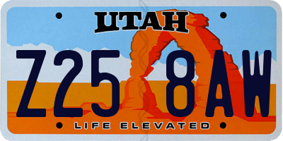 UT license plate Z258AW