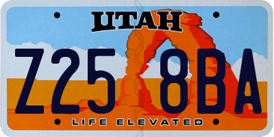 UT license plate Z258BA