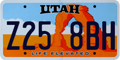 UT license plate Z258BH