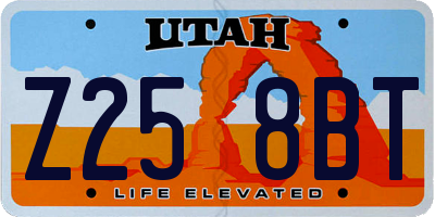 UT license plate Z258BT