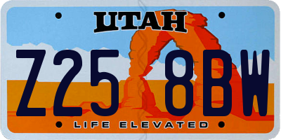 UT license plate Z258BW