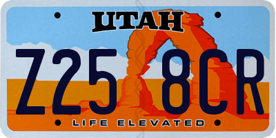 UT license plate Z258CR