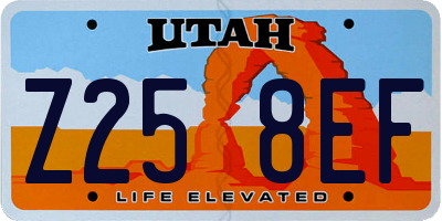UT license plate Z258EF