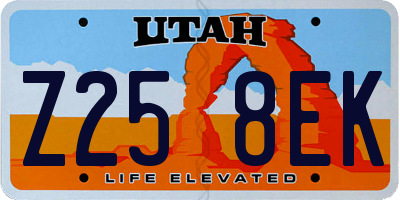 UT license plate Z258EK