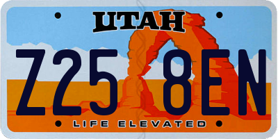 UT license plate Z258EN