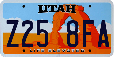 UT license plate Z258FA