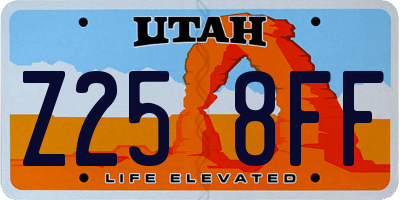 UT license plate Z258FF