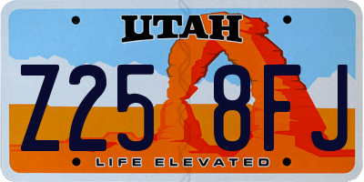 UT license plate Z258FJ
