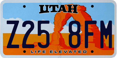 UT license plate Z258FM